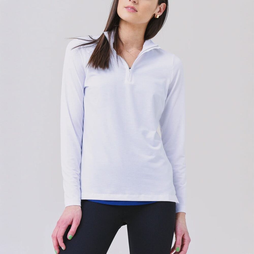 Peter Millar Evelyn White Crown Sport Collection Quarter Zip Size L